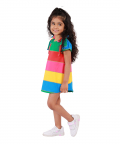 Gold Lurex Multi Colored Striper Dress