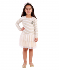 Stripe Lurex Top Dress With Tulle