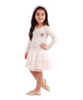 Stripe Lurex Top Dress With Tulle