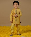 Yellow Handquilted Bandhgala