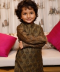 Hand Embroidered Block Printed Chanderi Kurta Set