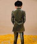 Green Silk Vevlet Quilted Jodhpuri