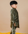 Green Silk Vevlet Quilted Jodhpuri