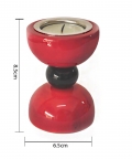 Vibha Hour Glass Candle Holder Red