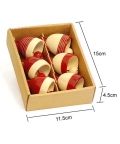 Handcrafted Wooden Christmas Decor -Bells Set Of 6 - Red
