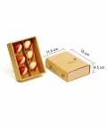 Handcrafted Wooden Christmas Decor Baubles Set Of 6 - Red
