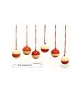 Handcrafted Wooden Christmas Decor Baubles Set Of 6 - Red