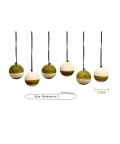 Handcrafted Wooden Christmas Dcor Baubles Set Of 6 - Green