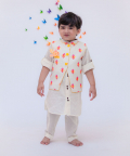 Multi Colour Bootie Nehru Jacket with Kurta & Pant