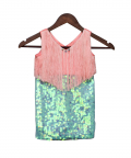 Peach & Green Dress