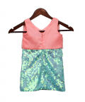 Peach & Green Dress