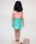 Peach & Green Dress