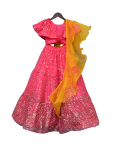 Hot Pink Sequins Top with Lehenga