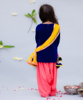 Blue Velvet Kurti With Salwar