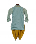Blue Zig Zag Gota Kurta & Yellow Dhoti