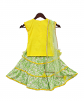 Yellow Kurti With Green Printed Sharara