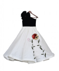 Black Velvet Top With Off White Embroidered One Piece Gown