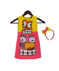 Yellow And Pink Lycra Dress
