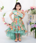 Green Floral Print Gown