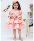 Peach Sequence And Tassel Frock