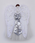 White Sequence Flowers And Net Gown