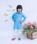 Blue Printed Kurta And Salwar