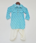 Blue Printed Kurta And Salwar