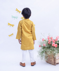 Mustard Yellow Silk Kurta With Chudidar