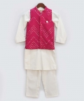 Pink Mirror Jacket With Kurta And Pant