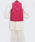 Pink Mirror Jacket With Kurta And Pant