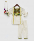 Off White Self Kurti And Salwar