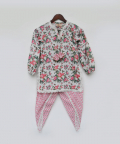 Floral Print Kurti And Dhoti