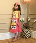 Yellow And Pink Linen Dress
