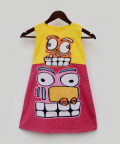 Yellow And Pink Linen Dress