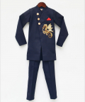Dark Blue Bandgala With Pant