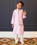 Lilac Embroidery Jacket With Kurta And Pant