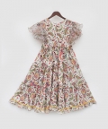 Off white Floral Print Dress