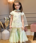 Green Gotta Embroidery Kurti Sharara