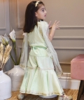 Green Gotta Embroidery Kurti Sharara