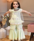 Green Gotta Embroidery Kurti Sharara