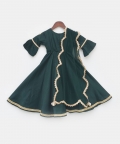 Green Silk Anarkali