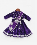 Purple Velvet Crinkle Anarkali