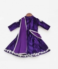 Purple Velvet Crinkle Anarkali