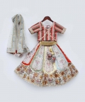 Multi Colour Choli with Printed Lehenga