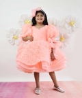 Neon Peach Flower Frock