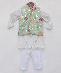 Gotta Jacket And White Mirror Kurta Pant