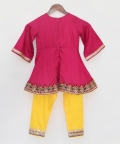 Pink Kurti with Yellow Salwar