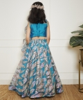 Teal Blue Embroidered Lehenga Choli
