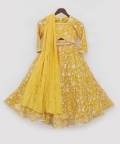 Yellow Parsi work Lehenga Choli