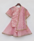 Peach Sequence Embroidery Kurti Sharara